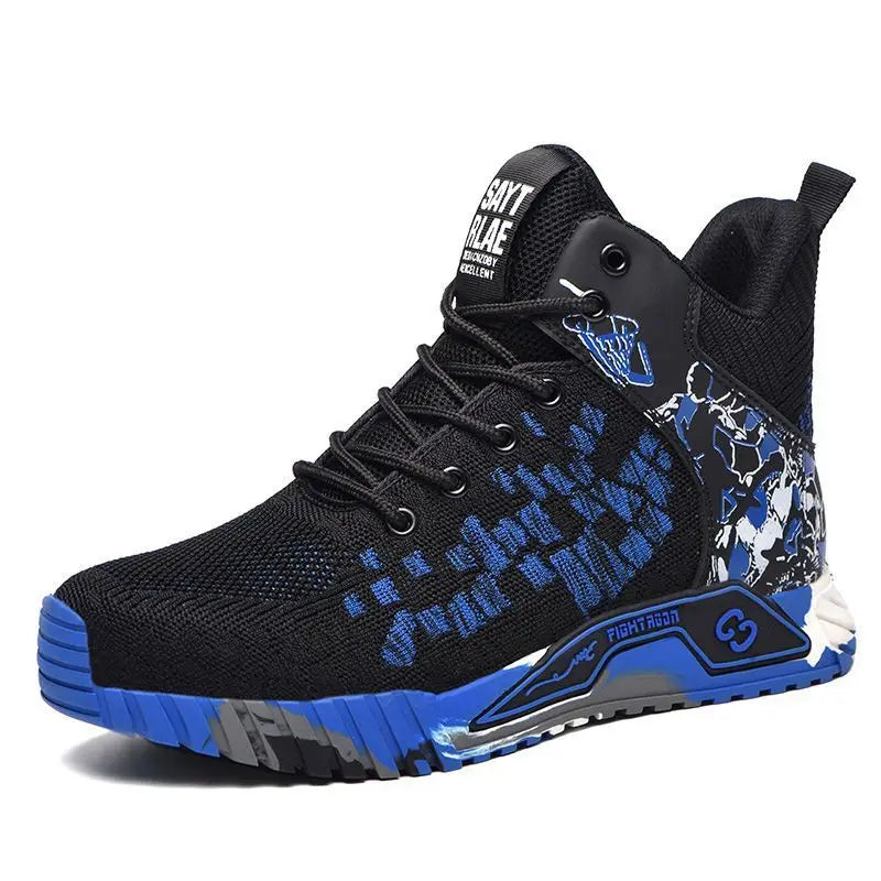 Camo Camouflage High Top Steel Toe Safety Work Boots for Men/Anti-Smash Puncture Resistant Breathable Indestructible