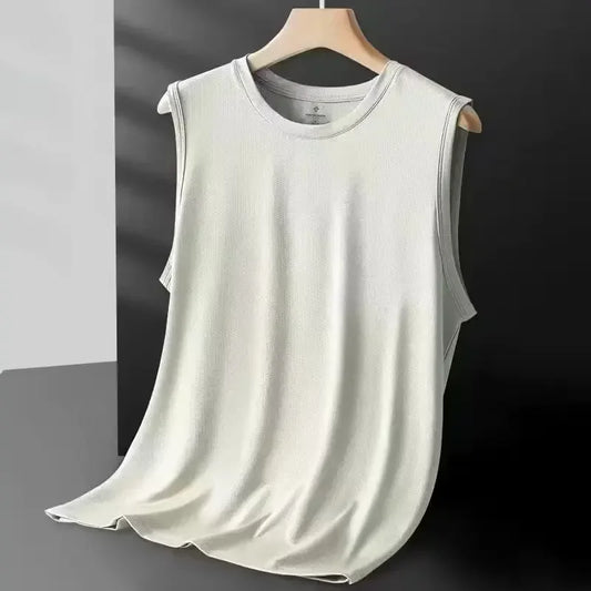 Men's Ice Silk Mesh Vest Lightweight Sports Summer Wear/Sleeveless T-shirt Tank Top Casual Fashion Outerwear