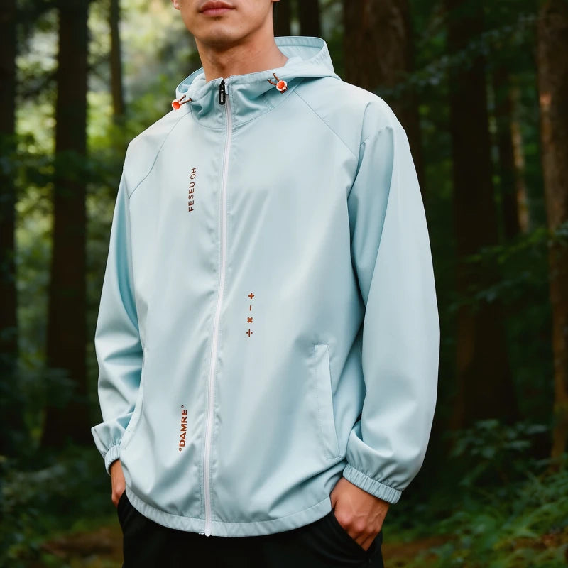 UPF50+ Ice Silk UV Sun Protection Jacket Men Outdoor Softshell/Windbreaker Hiking Camping Coats Lightweight Sunscreen Skin Coats