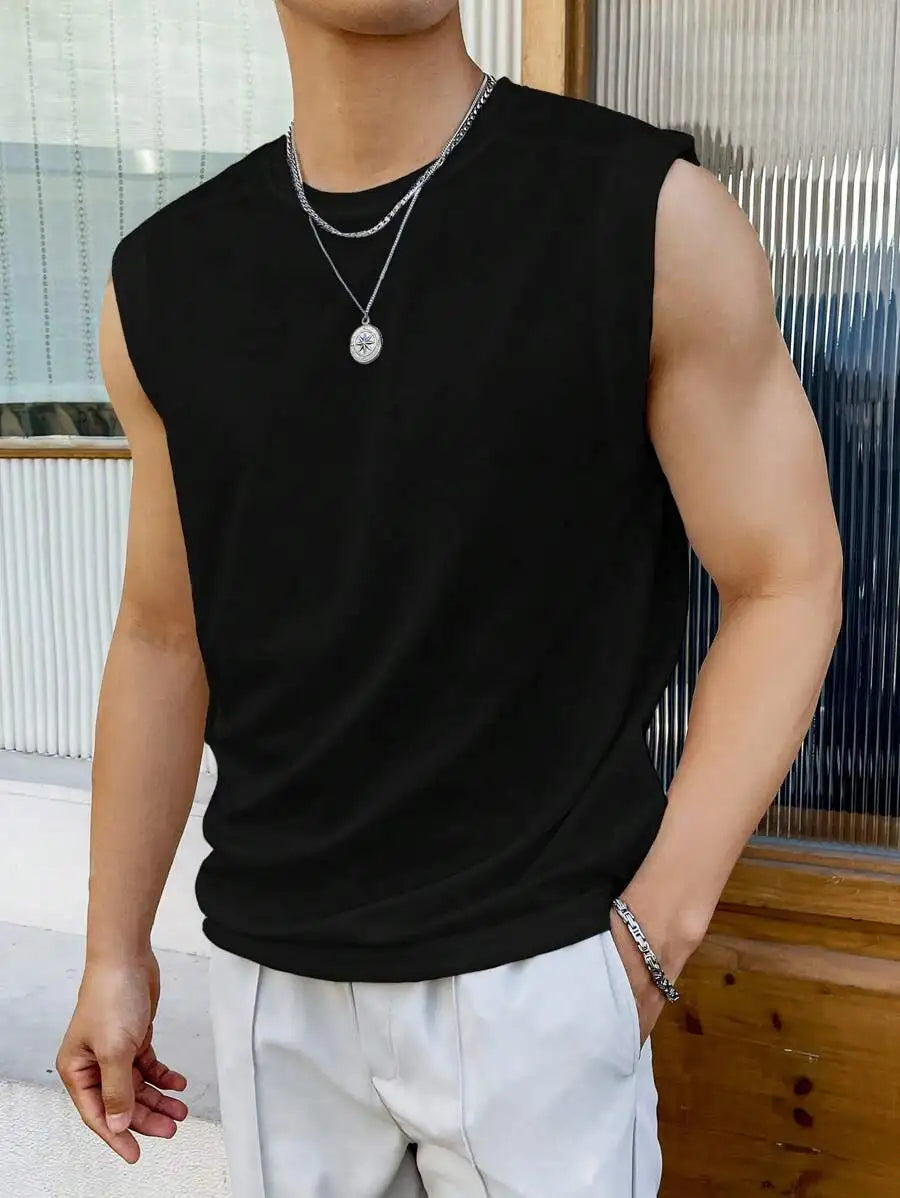 Men Solid Sleeveless Tank Top/Casual Basic Top