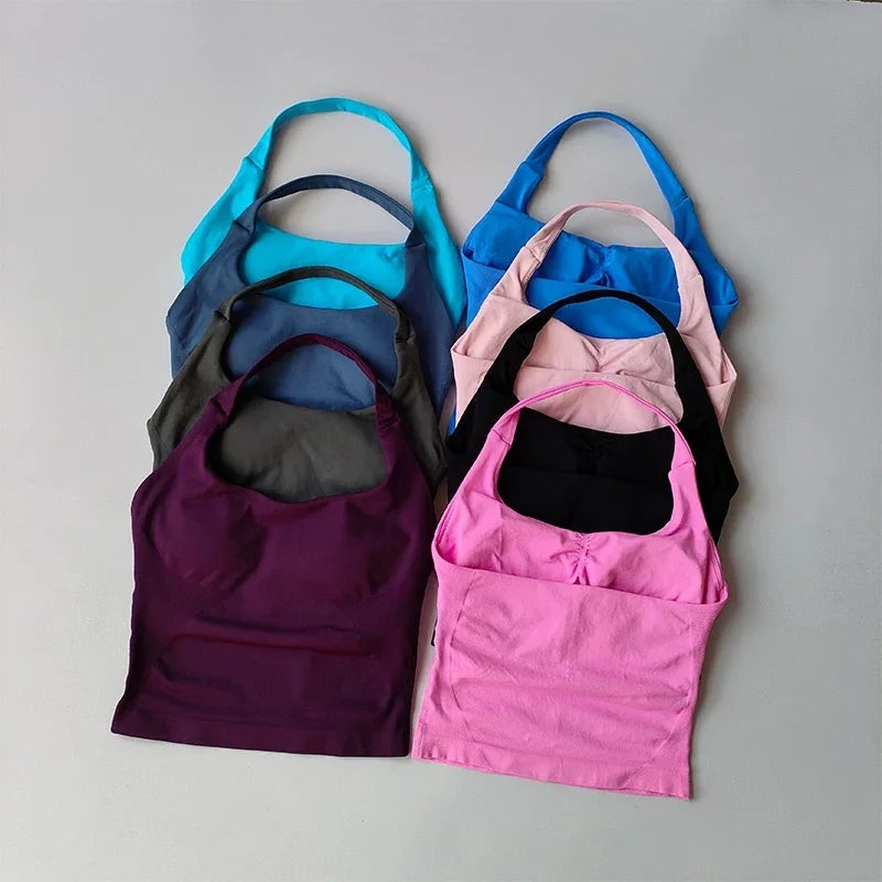 Neck Halter Yoga Vest Shockproof Running Sports High-strength Sports/Fitness Pilates Suspender Beautiful Back Summer
