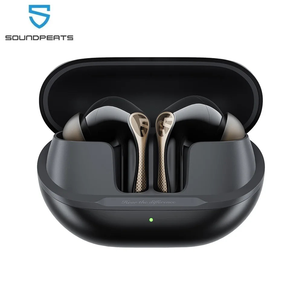 SOUNDPEATS Air5 Pro+ XMEMS Bluetooth Earphones 55dB/Hybrid AI Adaptive ANC Wireless Earbuds, Hi-Res Audio headphones
