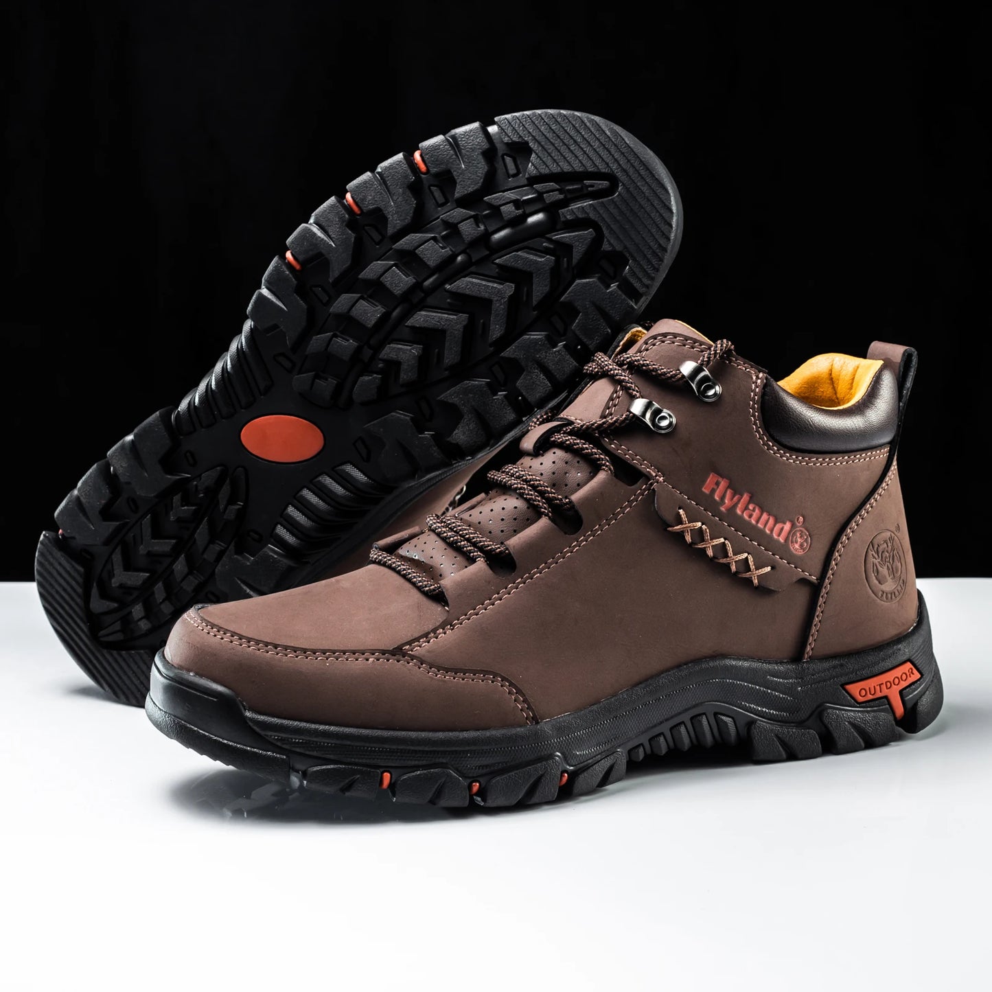 FLYLAND Men's Chukka Boots, Vintage Classical Top/Layer Cowhide Leather, Casual Work Office Shoes Daily