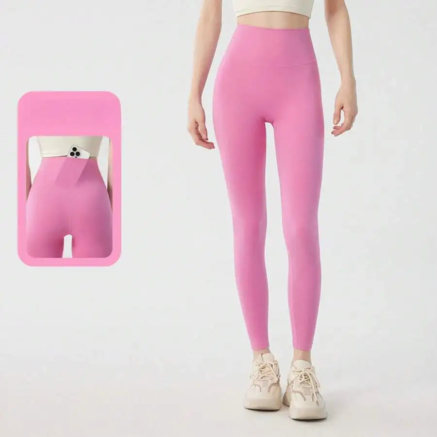 Women High Waist Peach Butt Lifting Scrunch Yoga Leggings/Compression Running Gym Tights Quick Dry Elastic Sports Pants