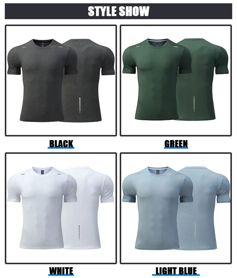 Men's Summer Loose Breathable Short Sleeve Outdoor Cycling/Quick Dry Top Running Tracksuits Fitness T-shirts Muscle Tights