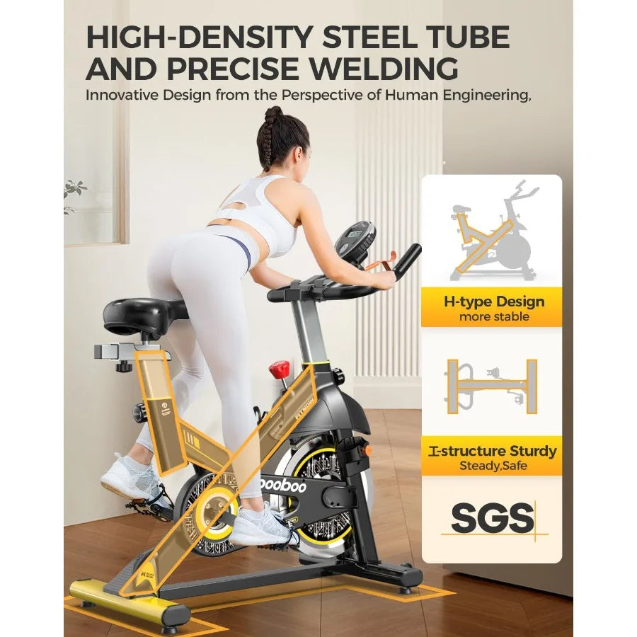 Exercise Bike Adjustable Magnetic Brake Pad Resistance Silent Belt Drive Indoor Cycling Bike for Home Cardio Fitness Stationary