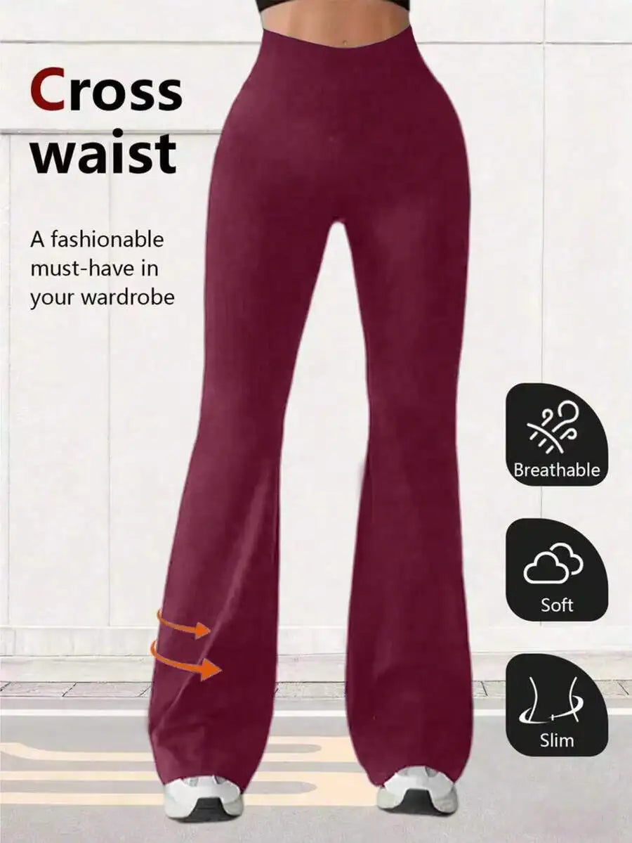Women's High Waist Flare Yoga Pants Wide Leg Yoga Pants/Loose Casual Sports Leggings For Fitness
