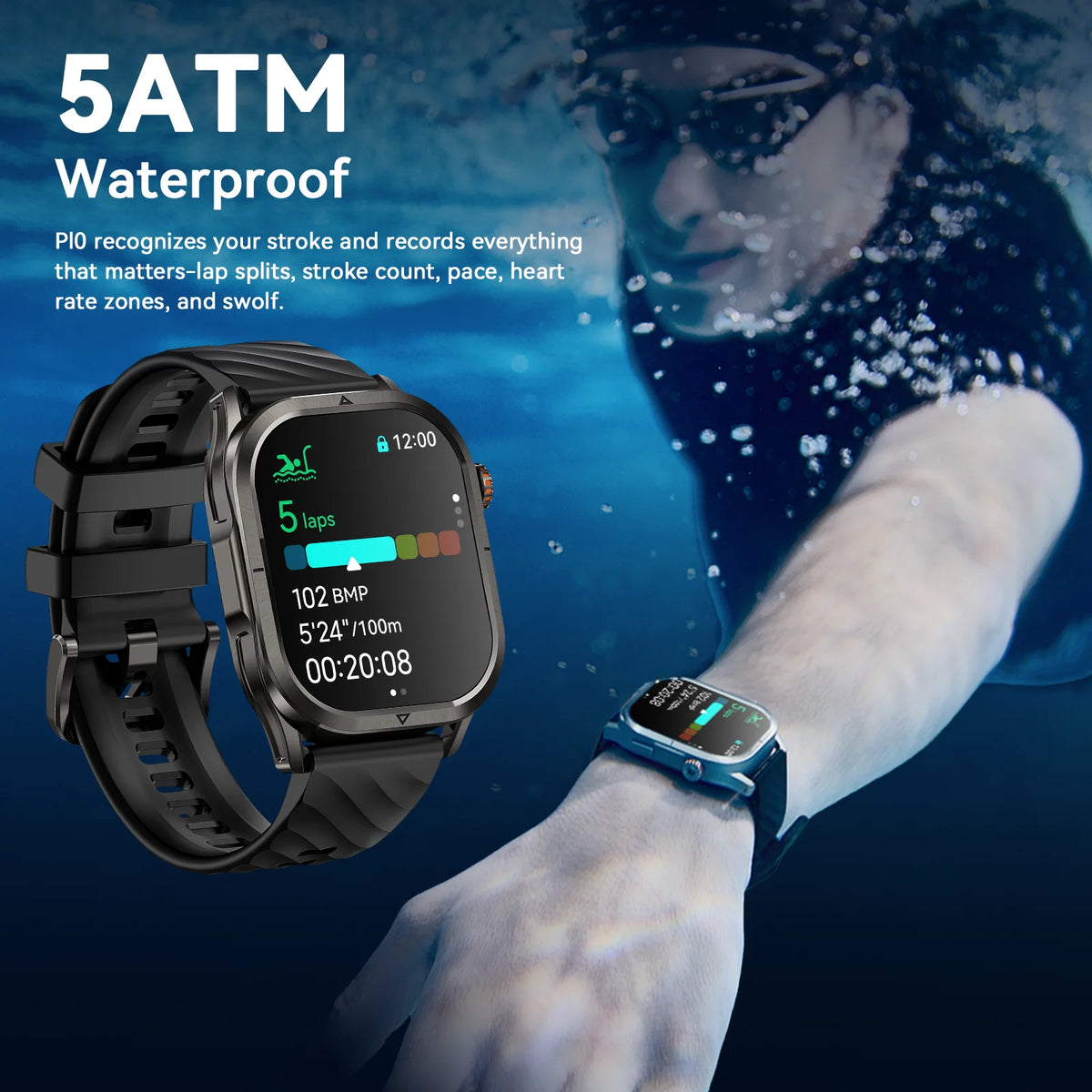 KOSPET MAGIC P10 GPS Smartwatch For Men Anti-Fingerprint AMOLED Screen/Dual-Band GNSS IP69K 5ATM Waterproof 180+ Sport Mode