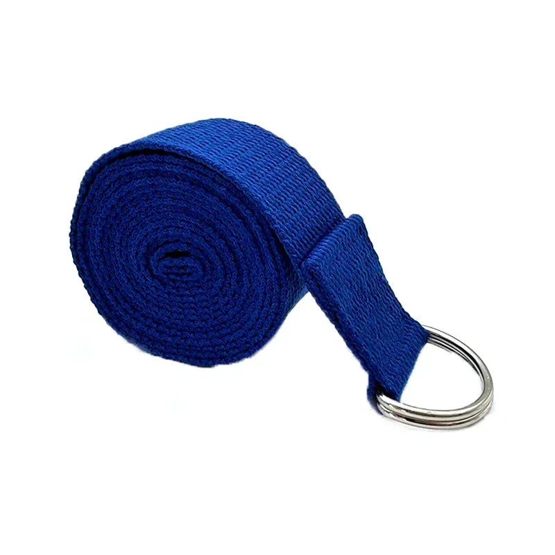 1.8mx3.8cm Yoga Strap Durable Cotton Exercise Straps/Adjustable D-Ring Buckle Gives Flexibility for Yoga Stretching