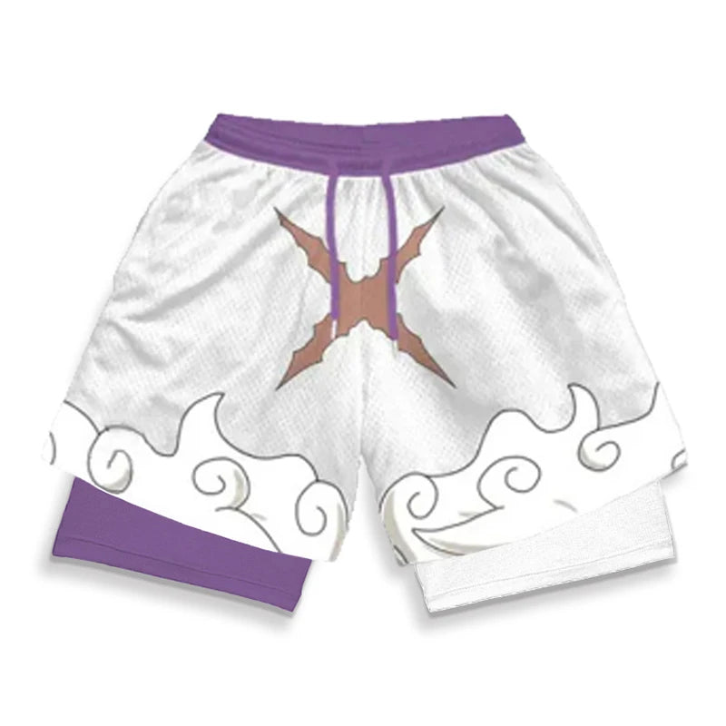 Stylish 2 in 1 Workout Running Shorts for Men Gym Athletic/Quick Dry Shorts with Liner Summer Casual Print Shorts with Pockets