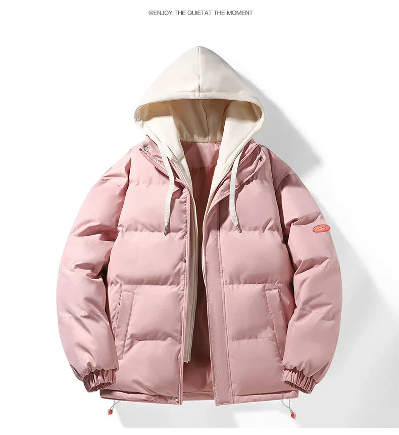 Fashion Men's Hooded Parka Jackets Thick Warm Outdoor Streetwear/Casual Winter Quality Male Puffer Jacket Couple Coats