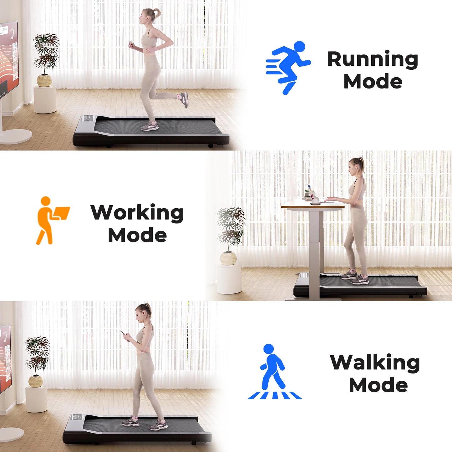 Hot Sale Treadmill 2in1 Treadmills for Home/Office Remote Control/LCD Display Adjustable Speed Walking Pad Exercise Machine