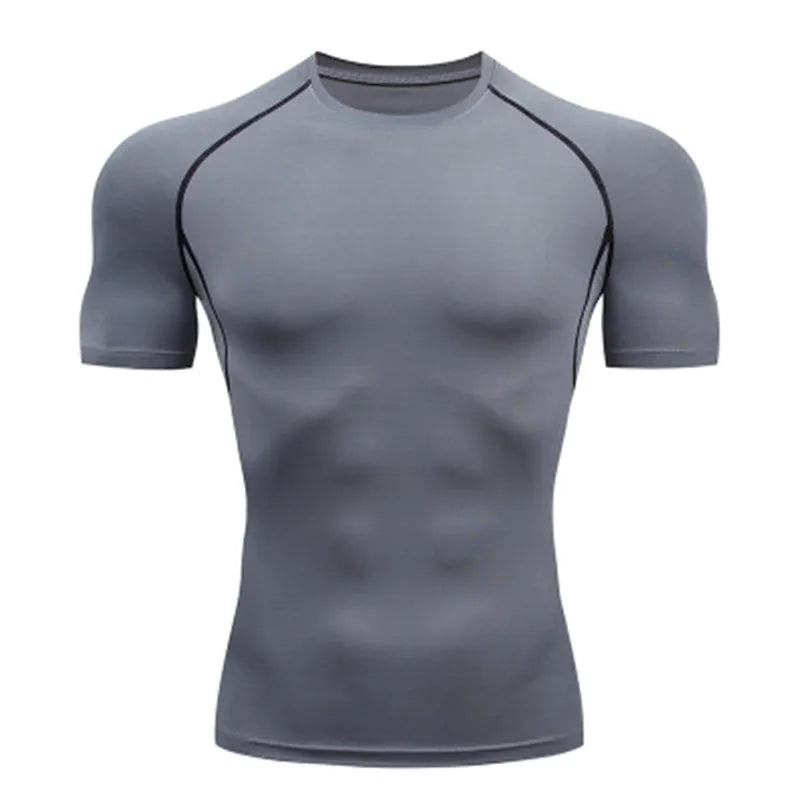 Men's T Shirt Outdoor Training Fitness Gym Jogging Running Sweatshirt/Man Compression Shirts Tight Elastic Breathable