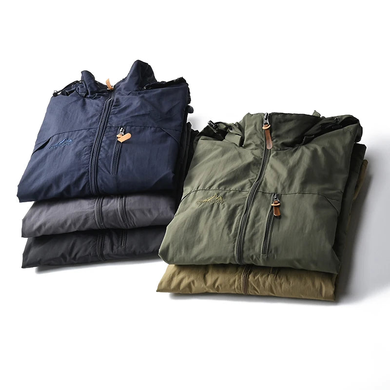 Windbreaker Men Tactical Jacket Waterproof Outdoor Hooded Coat/Sports Military Size S-5XL Field Climbing Thin Outwear