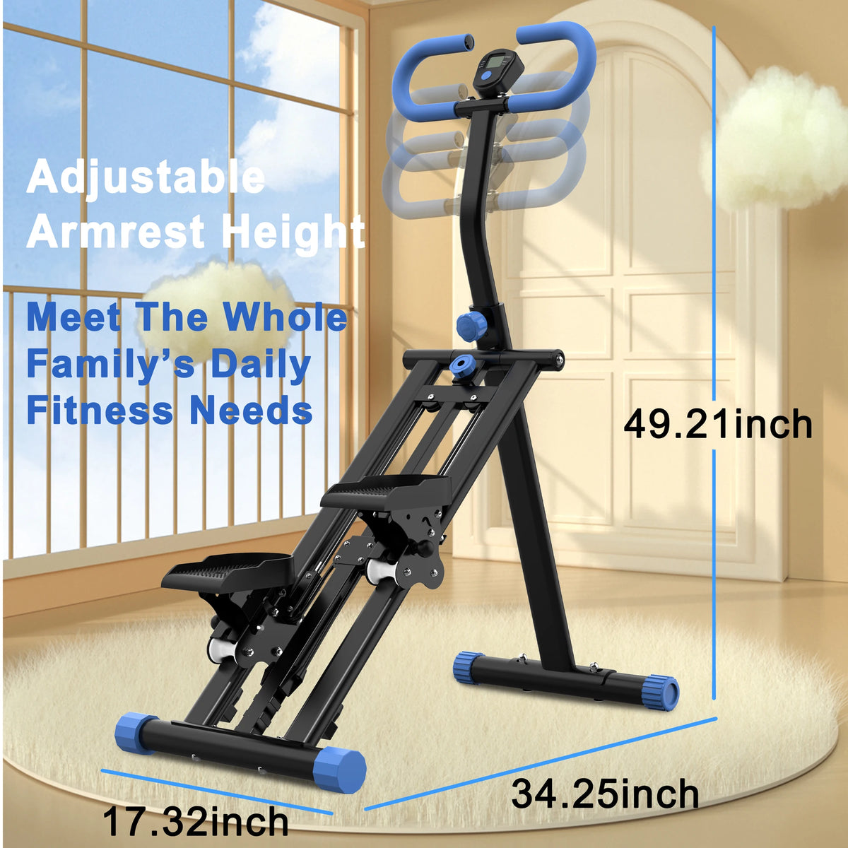 Vertical Climber Machine with Adjustable Resistance/Full-Body Workout Stepper with Stable Frame & Adjustable Handlebar