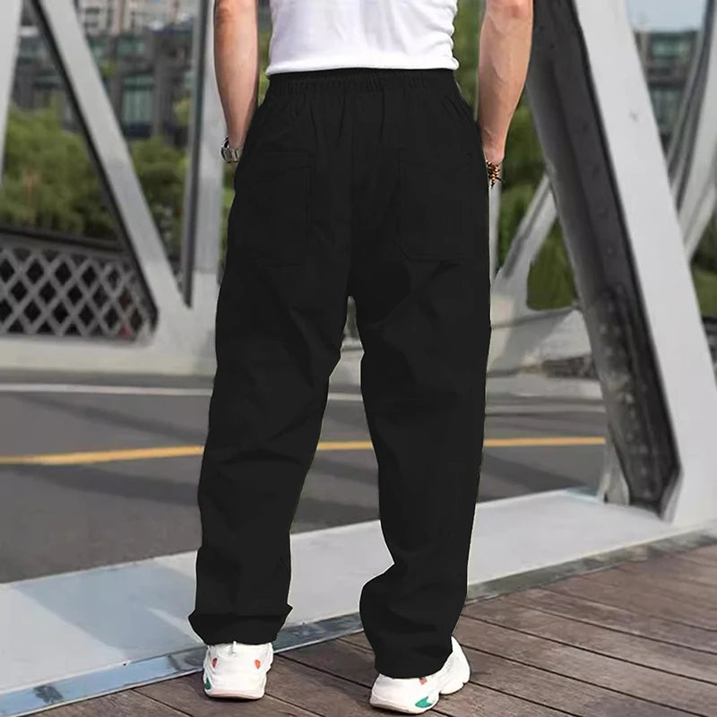 Men s Relaxed Fit Cargo Pants with Adjustable Drawstring Waistband/and Multiple Pockets for Everyday Wear