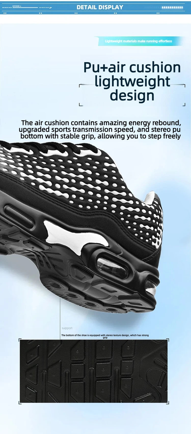 Men's Cushioning Running Shoes EVA Midsole for Shock Absorption/Lightweight & Breathable Mesh Sports Sneakers Gym and Walking