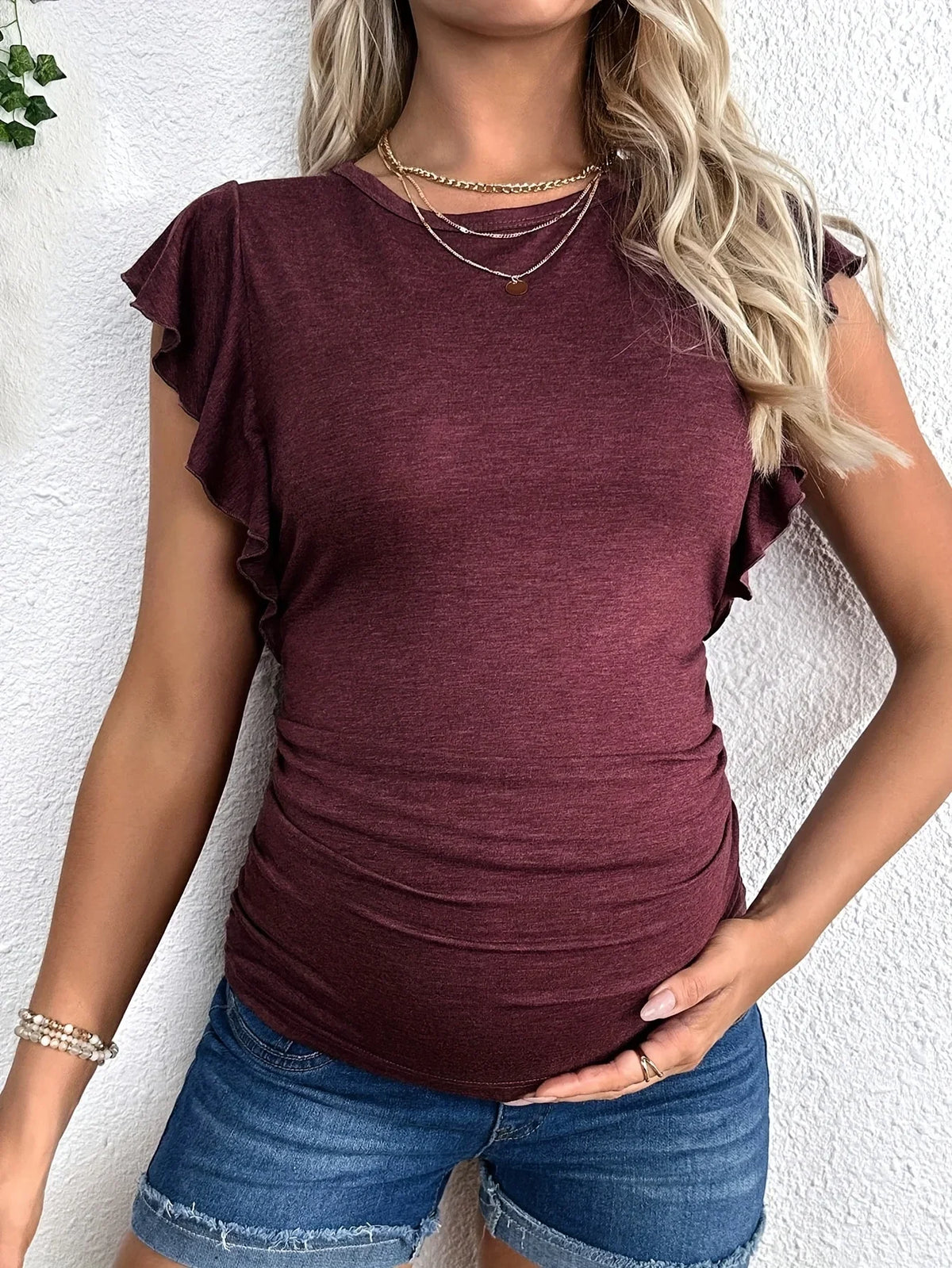 Maternity Shirt, Sporty & Casual Style/Summer Comfortable Red T-shirt Maternity Wear