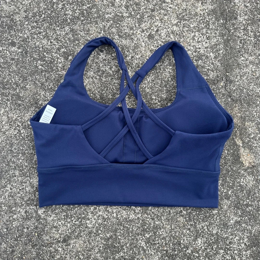 Solid Color Soft Tight Gym Yoga Underwear high strength shockproof/Women Cross Back Fitness Bra Sport Top Comprehensive