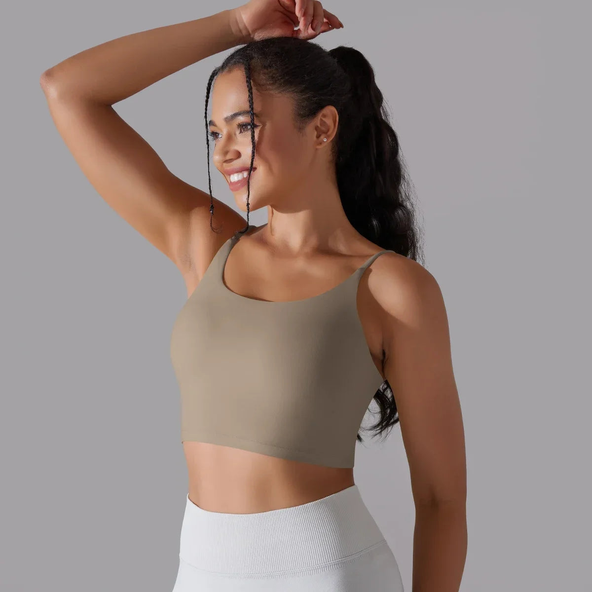 Solid Color Yoga Sports Bra Women Fixed Padded/Slim Gym Fitness Workout Undershirt Top