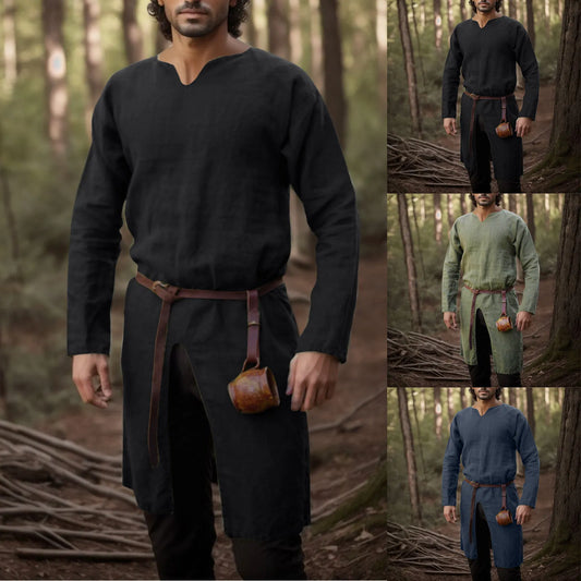 Medieval Shirts Men Tunic Clothes/Men Vintage Shirt Long TShirt