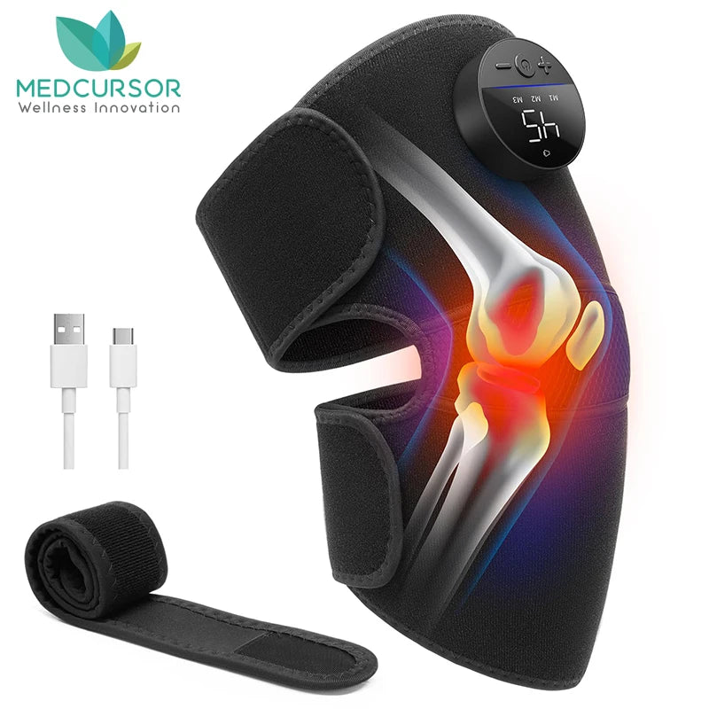 Medcursor Electric Knee Massager 3-in1 Heated Elbow Shoulder Massager/for Heating Temperature Relief Leg Massage