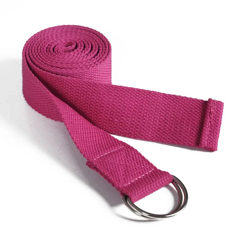 1.8mx3.8cm Yoga Strap Durable Cotton Exercise Straps/Adjustable D-Ring Buckle Gives Flexibility for Yoga Stretching