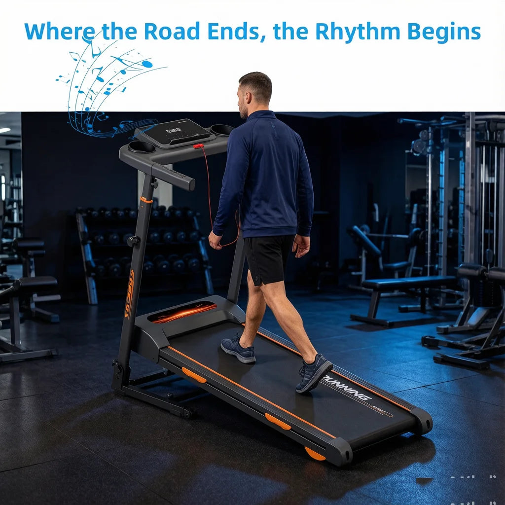 Folding Treadmill 15 Percent Automatic Incline 3.0HP Motor 300LBS Weight Capacity/3 Level Adjustable Height LCD Display 12 Workout Treadmill