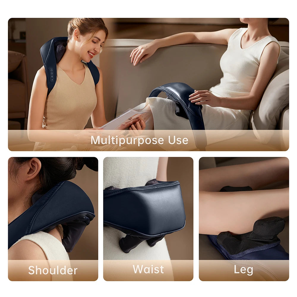 Neck Massager Shiatsu Back Neck Massager with Heat/Electric Massager for Shoulder Leg Deep Massage at Home for Relax