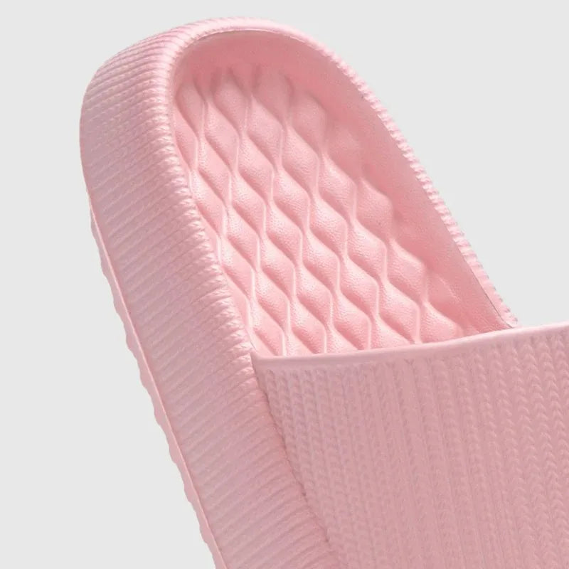 4cm Summer Non-slip Soft Cloud Slippers Women Comfy Thick/Platform Slides Woman Couple Bathroom Home Flip Flops