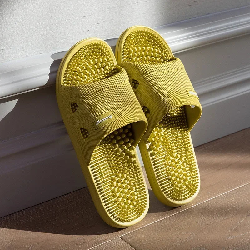 Solid Color Women's Slippers Bathroom Anti-slip/Massage Sandals Women Simple Soft Bottom Health Shoes