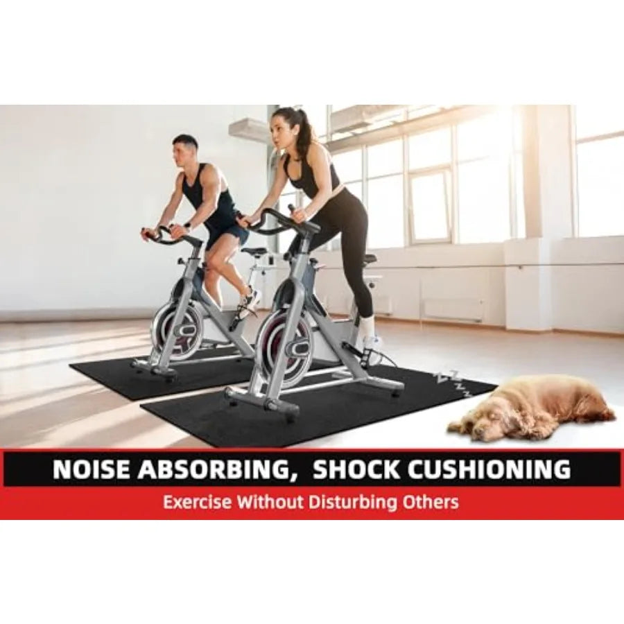 Treadmill Mat, 7'x3', 6mm Thick Exercise Equipment Gym Mat/for Hardwood Floor Carpet Compatible with Peloton Bike