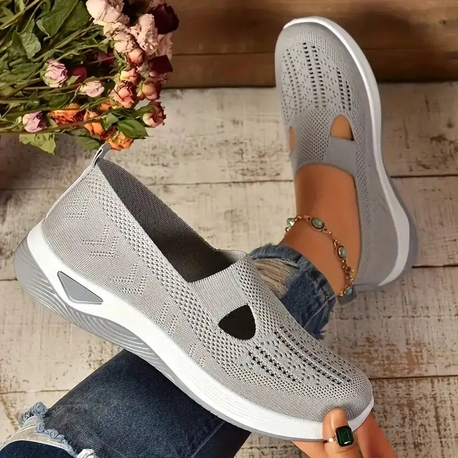 Women's Orthopedic Comfort Slip on Sneakers With Arch Support/And Skin-Friendly Foam Lightweight Walking Shoes Soft Cushioning