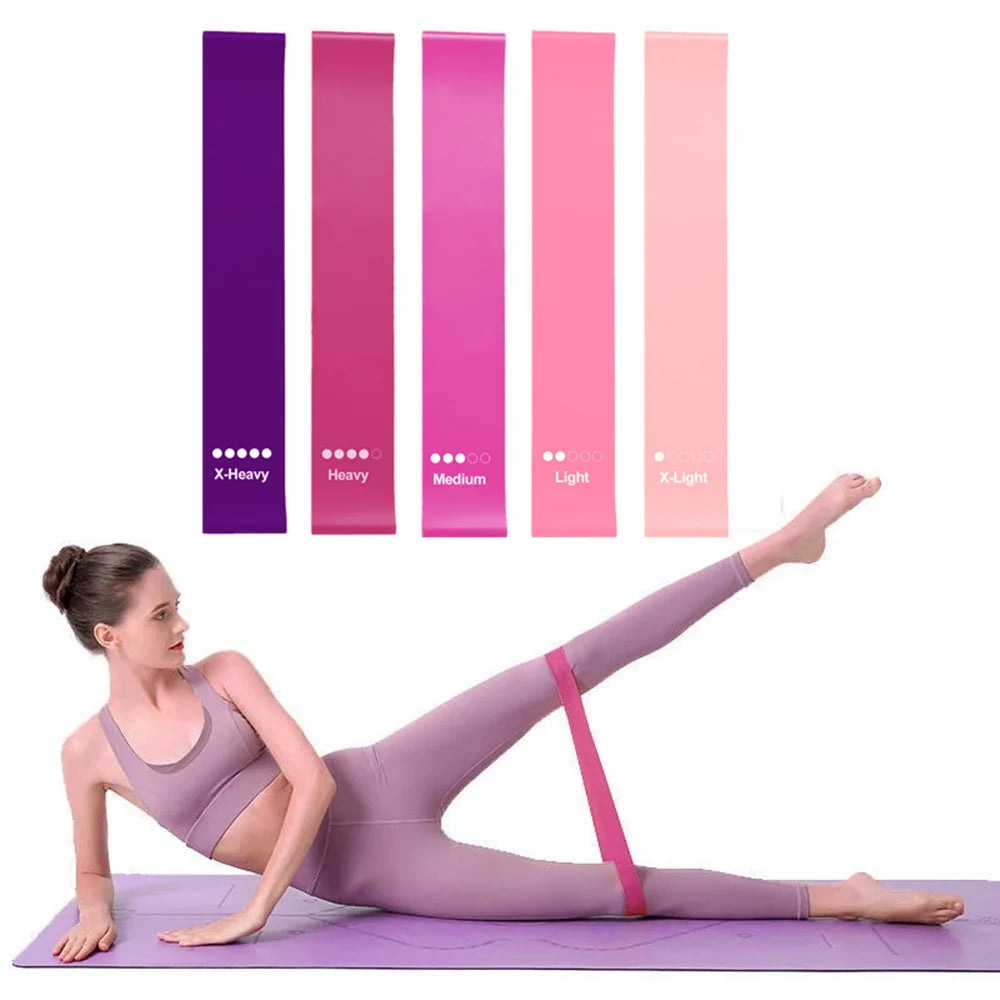 Set of 5 Resistance Exercise Loop Bands/Fitness Yoga Resistance Band TPE Pink