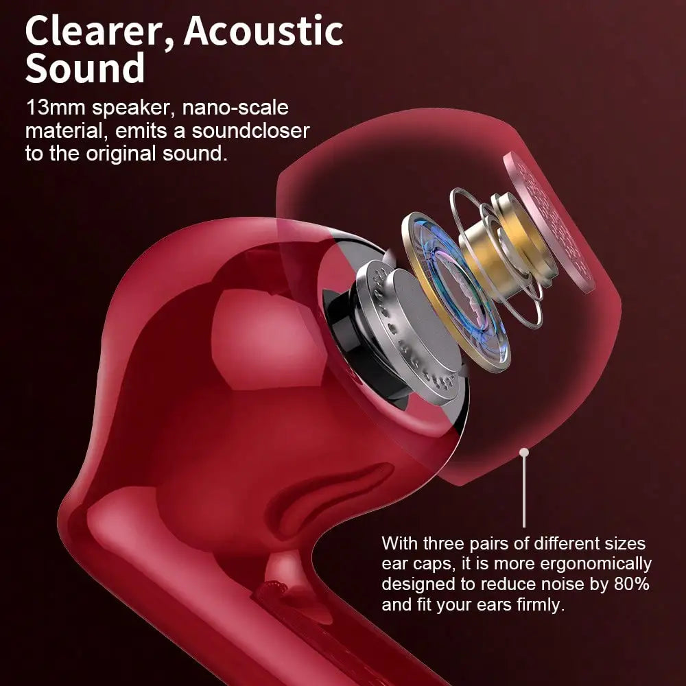 Ordtop Wireless Earbuds Bluetooth Headphones 48H Playtime Ear Buds/With LED Power Display, IPX7 Waterproof Bluetooth 5.4 Earphones