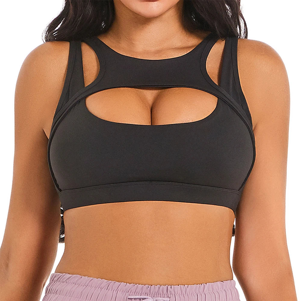 Solid Color Fitness Women Sport Bra Gym Yoga Bra Athletic Tight/Top Workout Train With Removable Cups High Quality