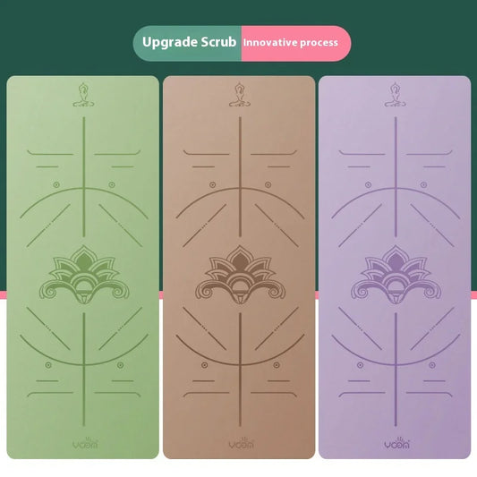 New Women's Home Fitness Yoga Mat 5mm Natural Rubber/with Coconut Fiber Texture, Wide Non-Slip & Durable Mat