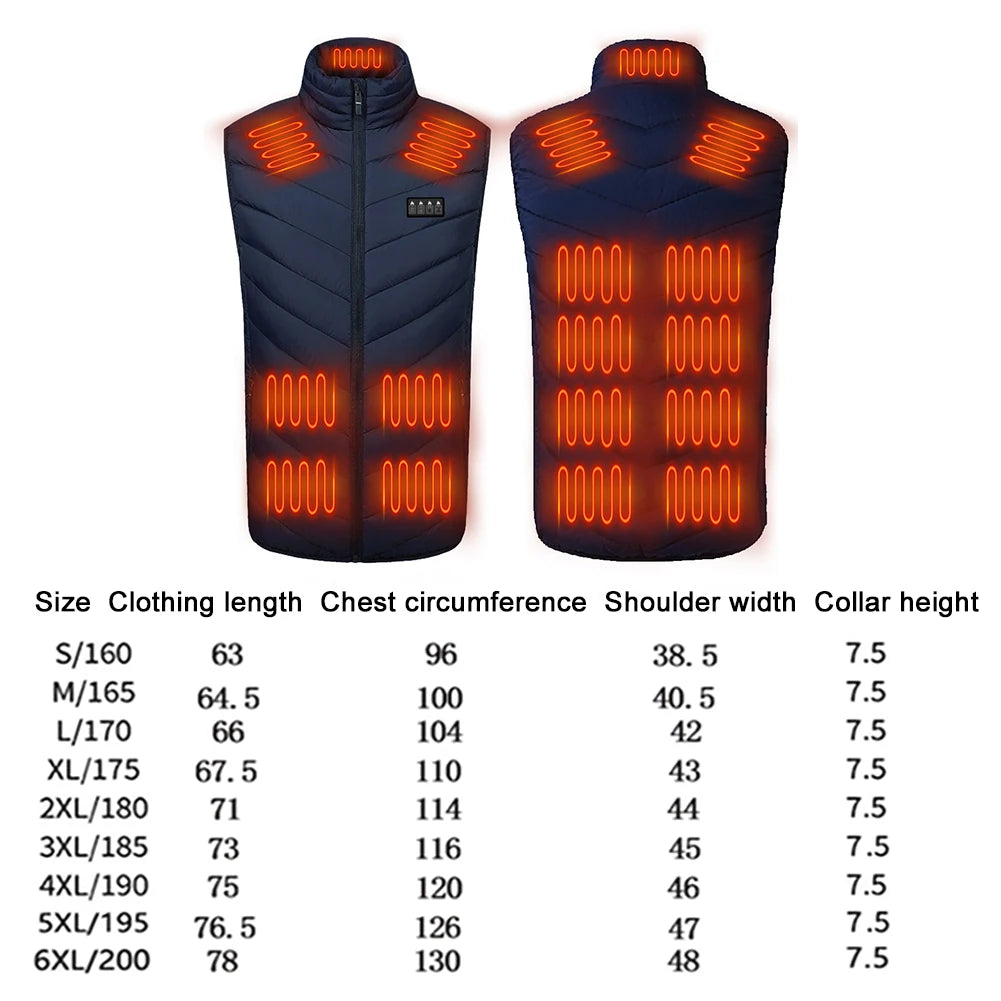 Men Women Electric Heating Coat 3 Heat Levels/Heated Vest Smart Heated Jacket