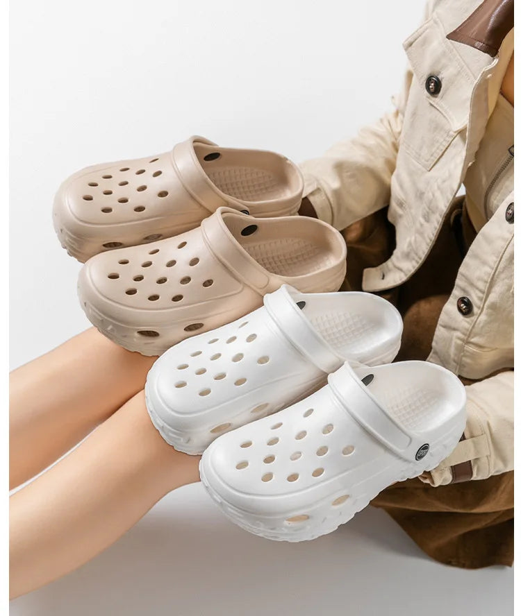 Summer Women Clogs Female Sandals Thick Bottom Home Slides/Soft EVA Dry Wedges Platform Garden Shoes Beach Sandals Home Slippers