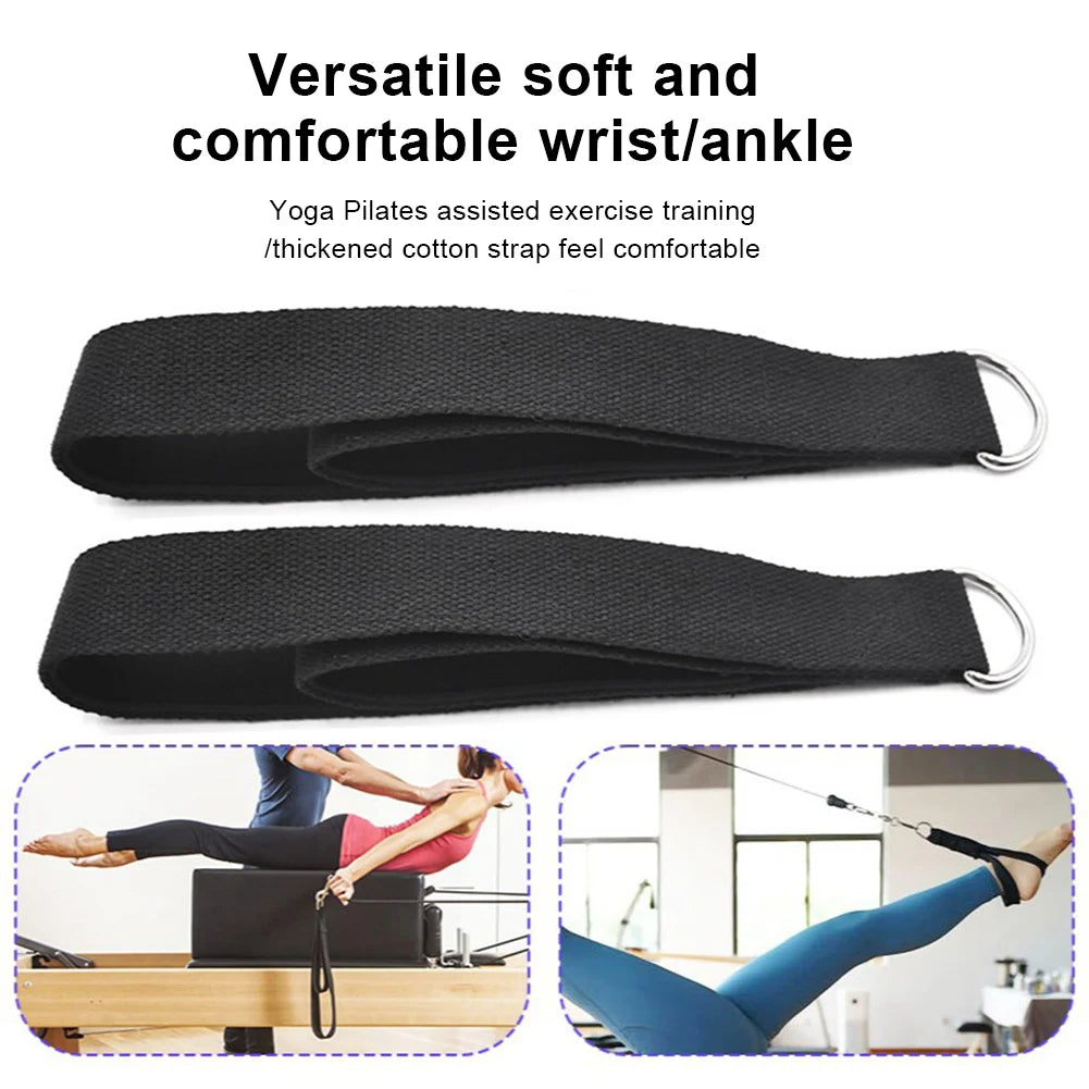 2PCS Pilates Straps Pilates Double Loop Straps Fitness D-Ring Straps/Yoga Strap Exercise Accessories for Home Gym Workouts