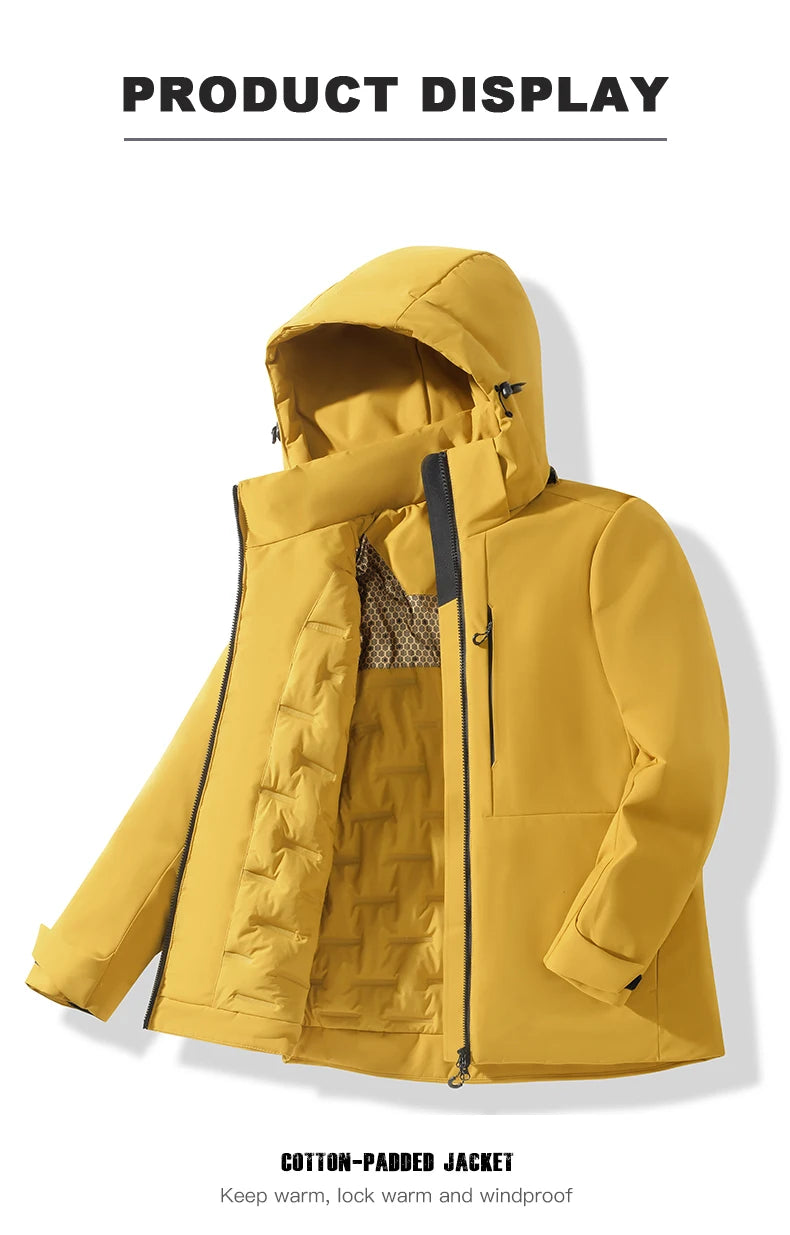 JNLN Unisex Waterproof Fleece Jackets Winter Windproof Thermal Windbreaker/Men Hiking Camping Skiing Climbing Raincoat