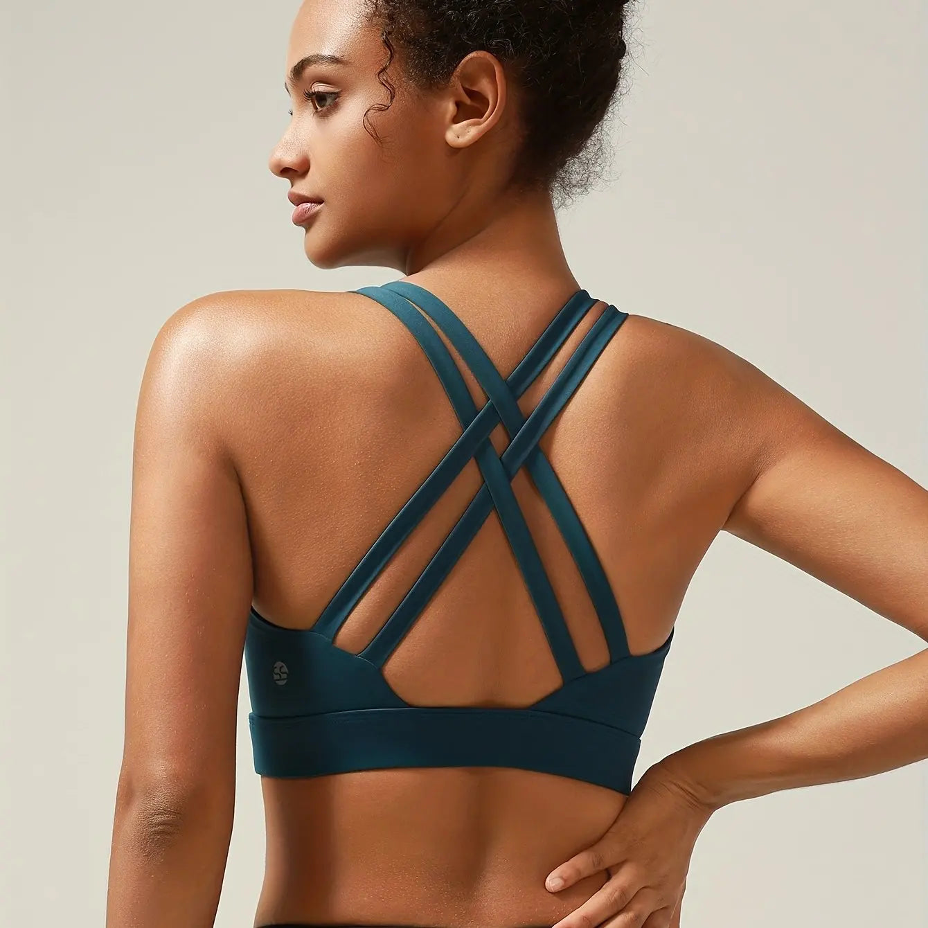 Medium Support for Sports Bra for Women Featuring a Criss-Cross Back Padded Straps/And Removable Cups Comfortable Bra