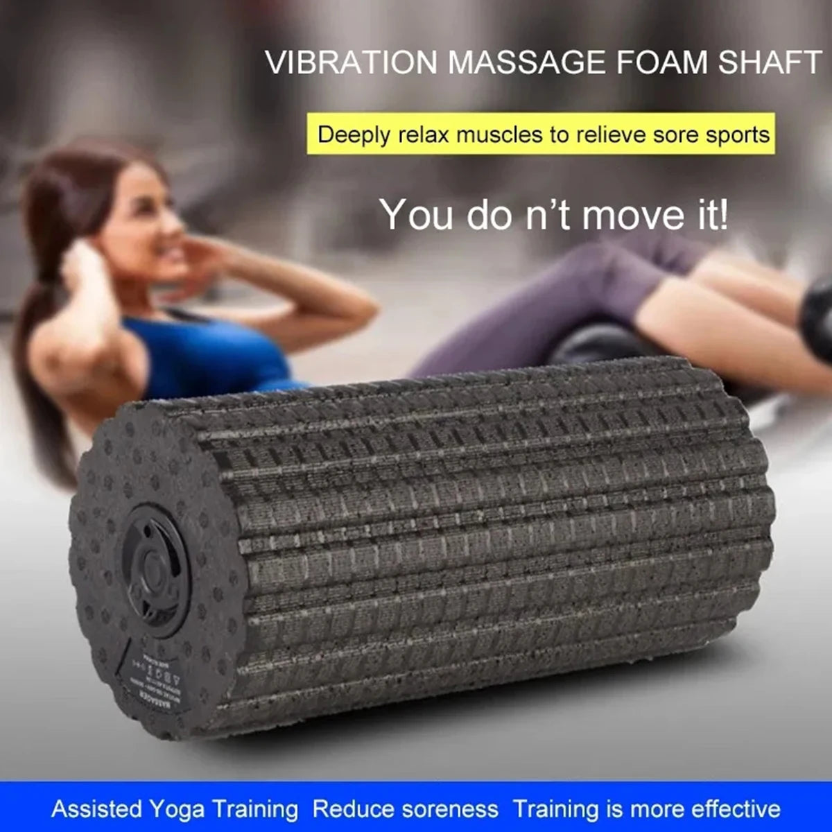 Electric 4-Speed Vibration Massage Foam Roller for Muscle Massage/Relaxation Body Slimming Yoga Column Equipment