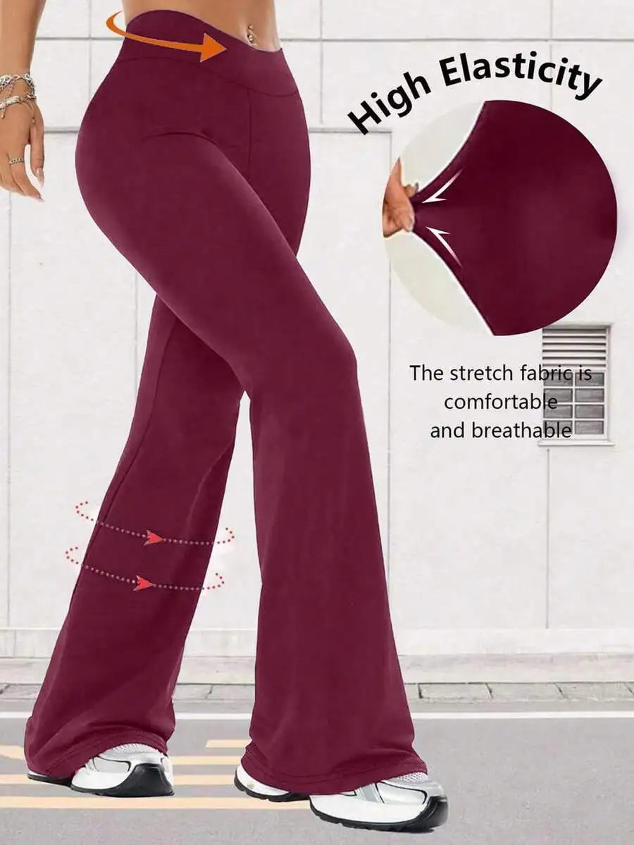 Women's High Waist Flare Yoga Pants Wide Leg Yoga Pants/Loose Casual Sports Leggings For Fitness
