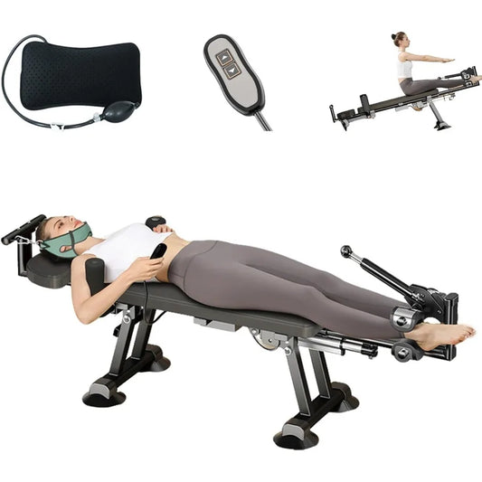 Home Use Full Body Traction Machine Bed for Spine Stretching/Inversion Traction Table with Adjustable Back Stretcher Durable