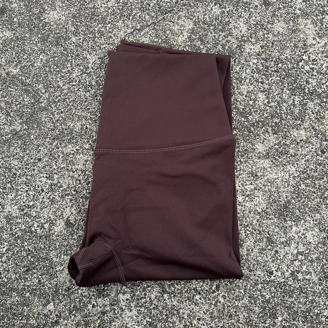 Solid Color Back Waist Pocket High Waist Yoga Legging Women/Sport Cropped Pants Butter Athletic Gym Comprehensive Training Jog