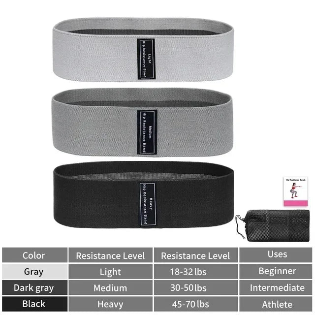 Glute Thigh Elastic Workout Bands Fabric Resistance Hip Booty Bands/Squat Circle Stretch Fitness Strips Loops Yoga Gym Equipment