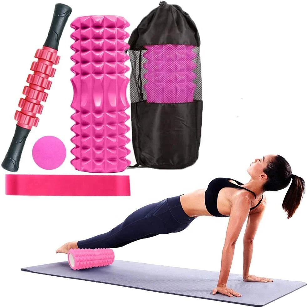 Fitness Pilates Foam Roller Blocks Suit Yoga Column/Massage Relax Ball Yoga Stick For Back Arm Leg Massage Trainer