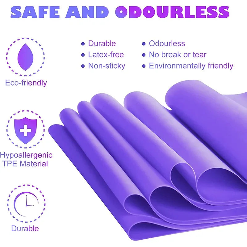 Exercise Resistance Bands Set With 4 Resistance Levels TPE Elastic Band/For Fitness Workout Rehab Strength Training Yoga Pilates