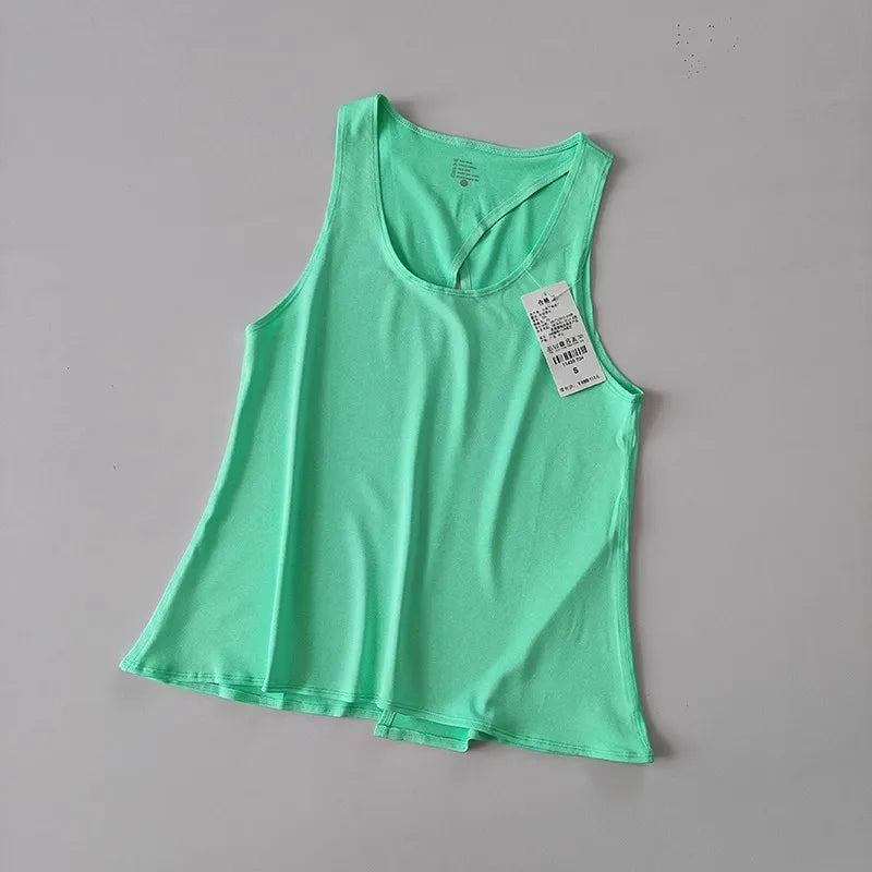 Women's Sleeveless Gym Shirts Tops Yoga Sports Vest Fitness/Loose Sport Shirts Female T-Shirts for Workout Exercise Tank Tops